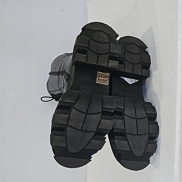 Dream Paris Black Lace Up Chunky Track Sole Knee High Black Boots Size 6 - Picture 11 of 16